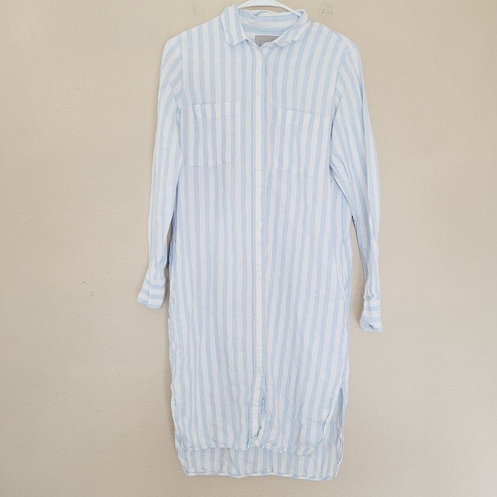 Everlane Blue and White Striped Midi Dress
